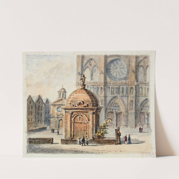 Le parvis de Notre-Dame de Paris by Auguste-Sébastien Bénard