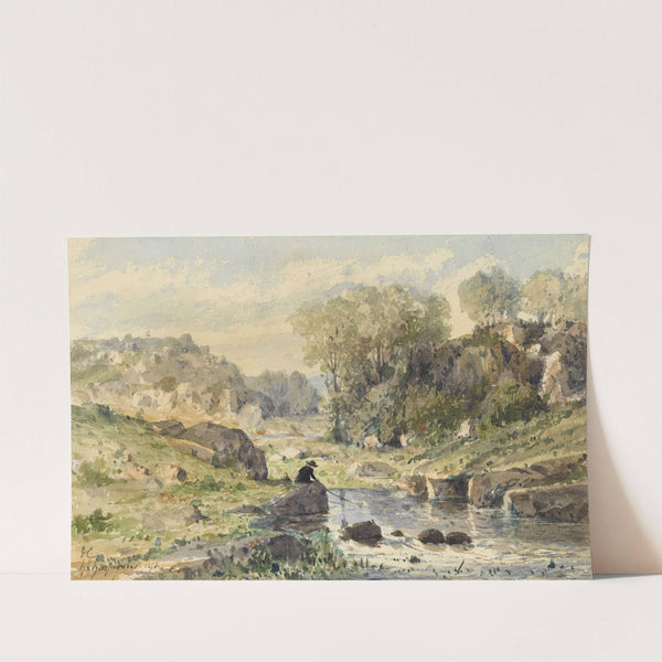 Le pêcheur (1857) by Henri-Joseph Harpignies