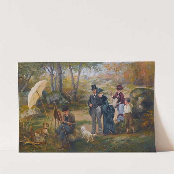 Le Peintre De Plein Air Dans La Foret De Fontainebleau by Alcide Théophile Robaudi