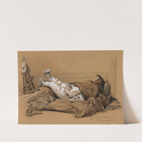 Le peintre Henri Regnault et monsieur X dans une maison de Nanterre, avant poste en 1871 by Georges Jules Victor Clairin