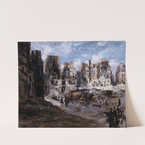 Le percement de l’avenue de l’Opéra. (1878) by Félix Hilaire Buhot