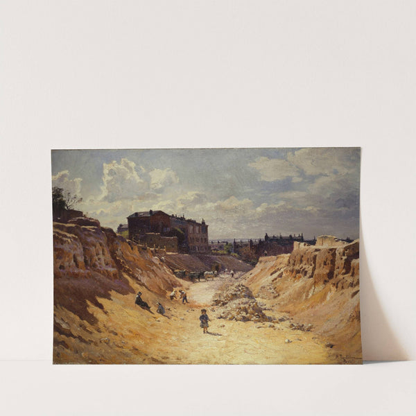 Le percement de l'avenue Junot, à Montmartre by Alfred Renaudin