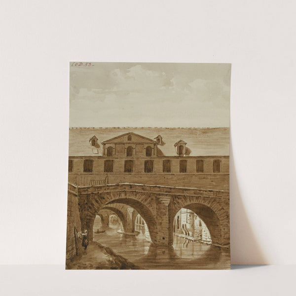 Le pont au Double. by Auguste-Sébastien Bénard