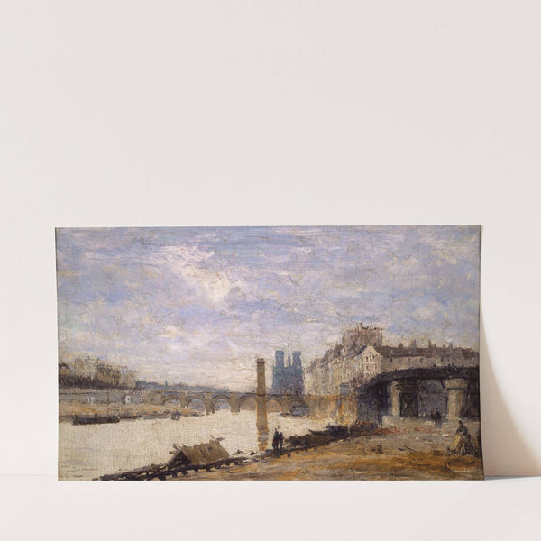 Le Pont de la Tournelle, l’Ile Saint-Louis et l’Estacade, vus de l’île Louviers. (1877) by Charles-Emile Cuisin