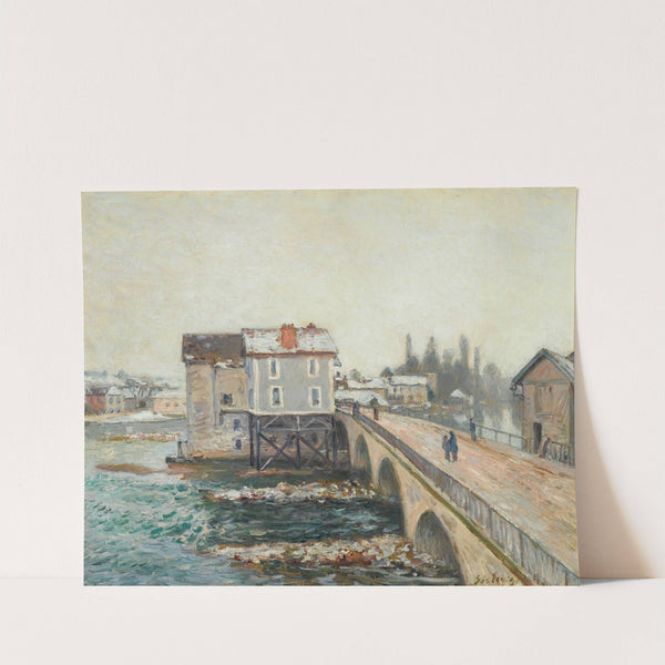 Le Pont De Moret Et Les Moulins – Effet D’hiver (1890) by Alfred Sisley