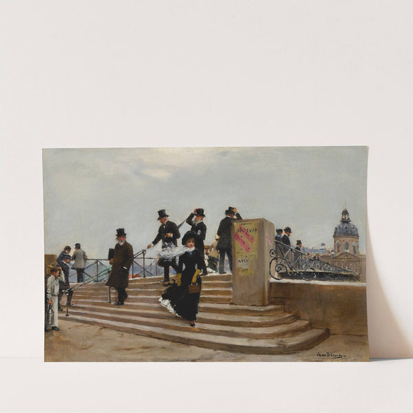 Le Pont Des Arts Par Grand Vent by Jean Béraud