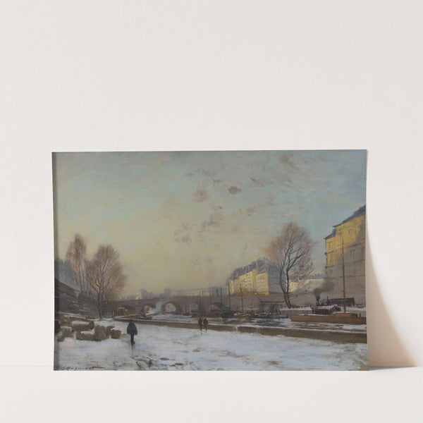 Le Pont-Neuf, berge du quai des Grands Augustins by Emile Cagniart