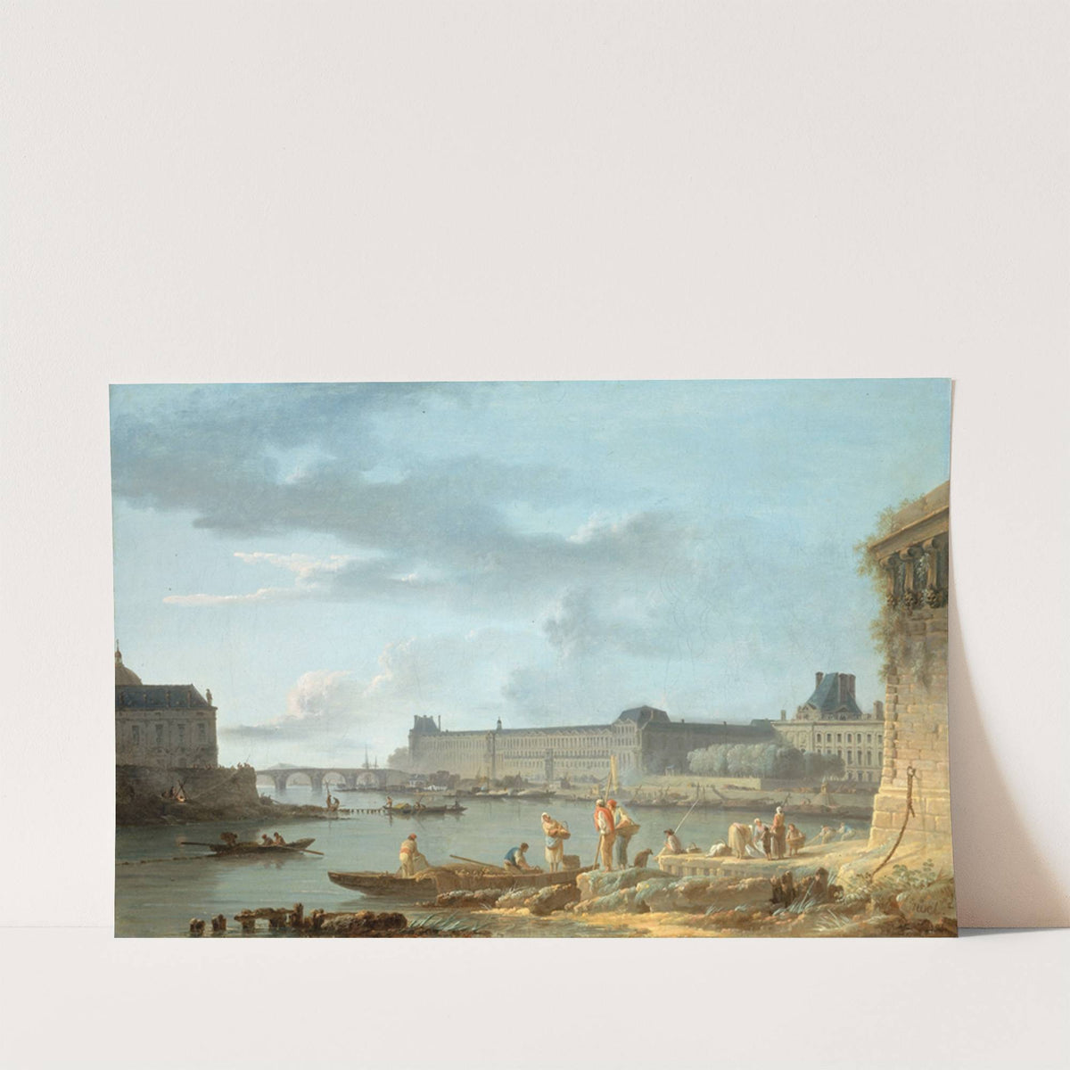 Le Pont Royal et le Louvre, vus du terre-plein du Pont-Neuf by Alexandre-Jean Noël