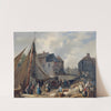 Le port d'Honfleur, l'embarquement des bestiaux by Auguste Xavier Leprince