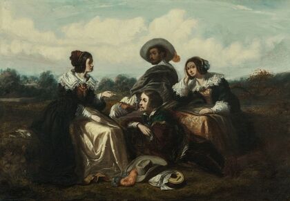 Le récit. Personnages en costume Louis XIII