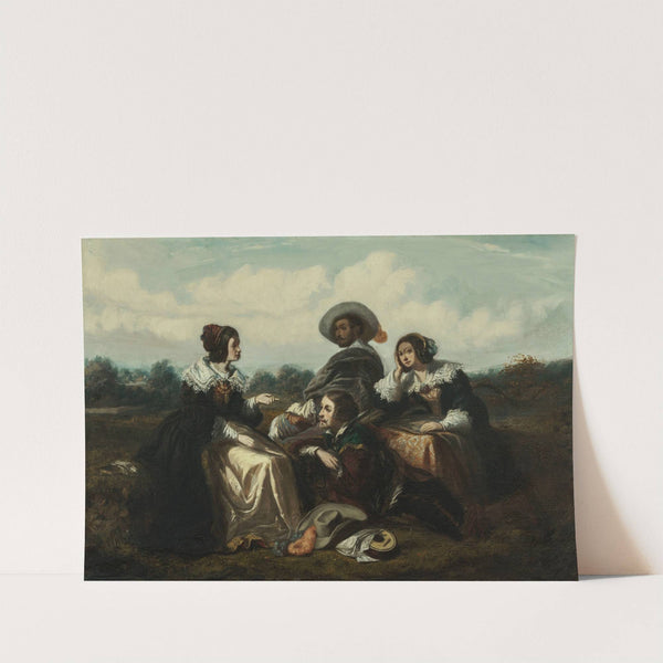 Le récit. Personnages en costume Louis XIII by Gustave François Morin