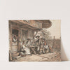 Le Repas rustique devant une ferme bernoise by Sigmund Freudenberger