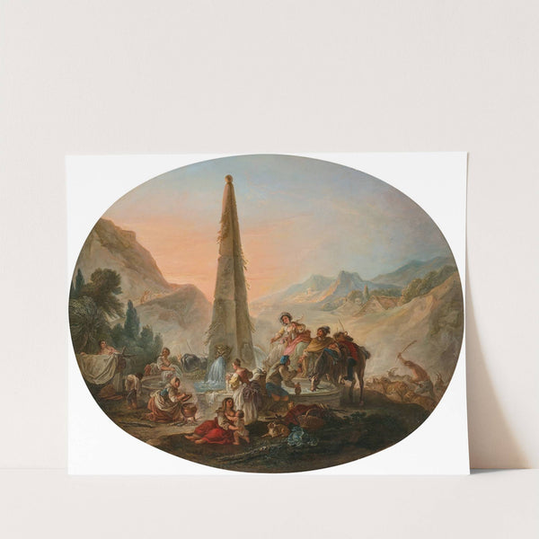 Le retour de la chasse et Scène animée à la fontaine by François Guérin