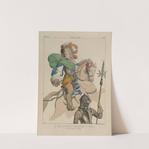 Le roi Charles Gustave X (1600) (Gravure du temps). XVIIe siècle, costumes militaires, Suède. by Raphaël Jacquemin