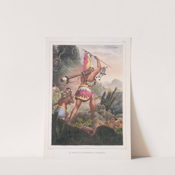 Le signal de la retraite (Coroados) (1834 - 1839) by Jean Baptiste Debret