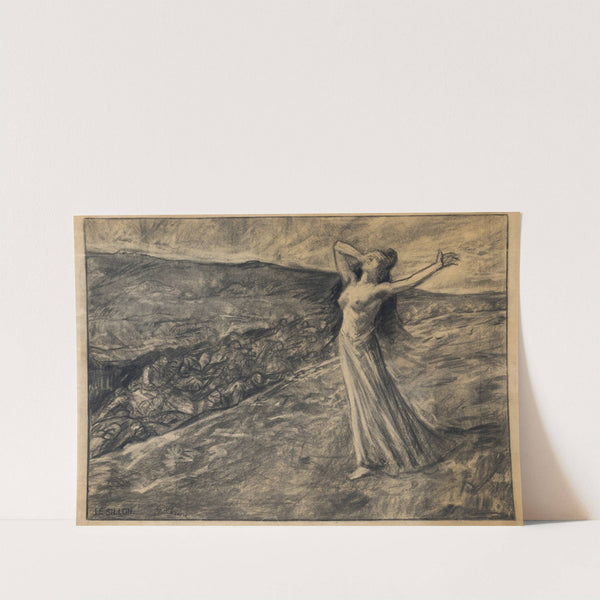 Le Sillon, Figure allégorique de la République française devant la tranchée by Georges Lorin