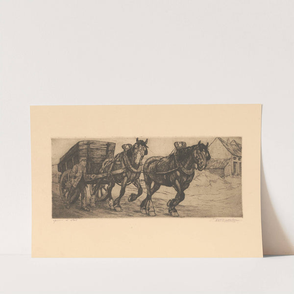 Le tombereau by Constant Eugène de Busschere