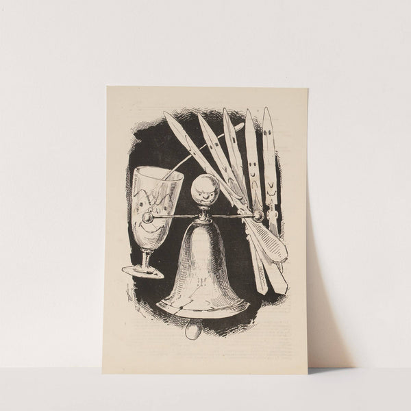 Le verre d’eau La sonnette du président Les couteaux à papier de la droite (1869) by André Gill