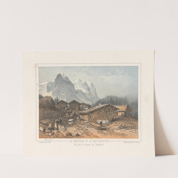 Le Wethorn et le Wetterhorn Vue sur le chemin de Rosenlaui by Jean Jacottet