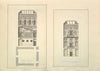 Leaf from Aedes Walpolianae mounted with two drawings (a); Side of the Staircase, Houghton Hall, Norfolk, Elevation; (b); End of Staircase, Houghton Hall, Norfolk