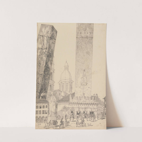 Leaning Towers, Statue of St. Francis, Bologna by Sir Charles D'Oyly