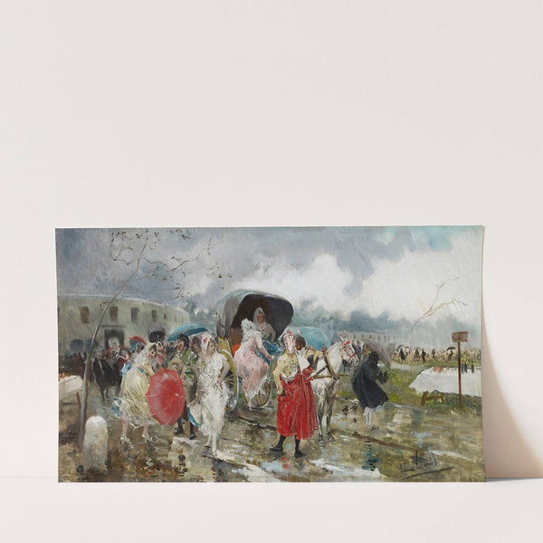 Leaving the Bullring, Rain (c. 1885) by Eugenio Lucas Villamil