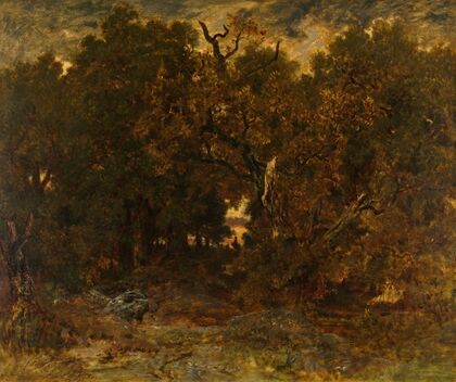 Leaving the Forest, Fontainebleau; Setting Sun (1851)