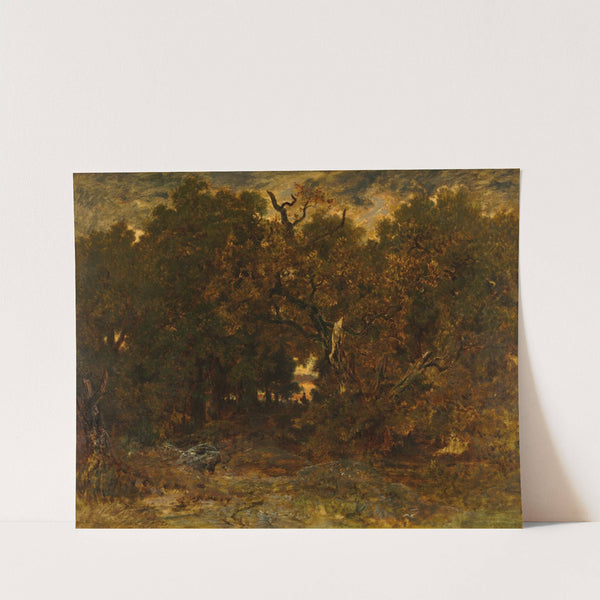 Leaving the Forest, Fontainebleau; Setting Sun (1851) by Théodore Rousseau