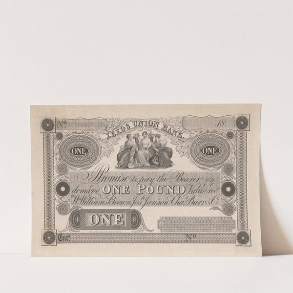 Sheffield Bank one pound note. (1820-1829) by Perkins & Heath