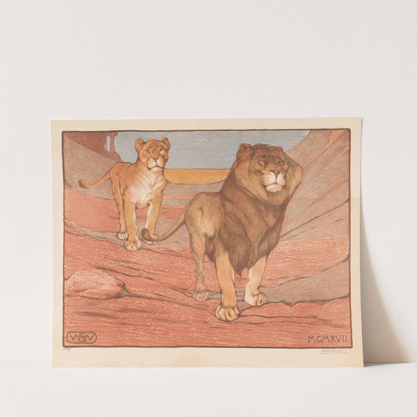 Leeuw en leeuwin (1917) by Bernard Willem Wierink