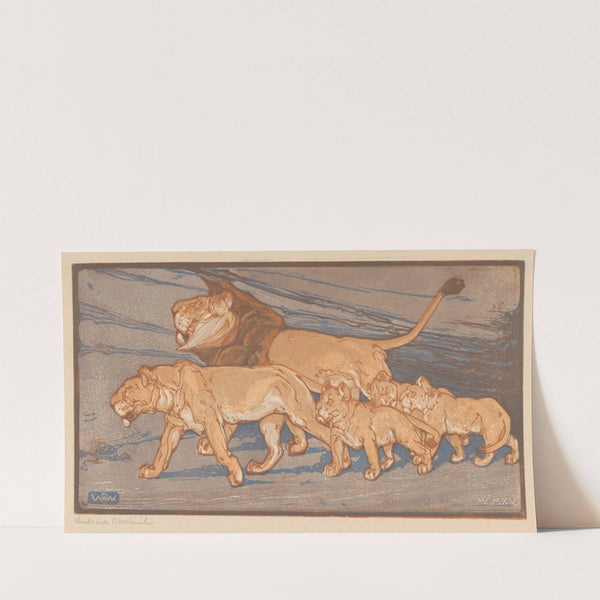 Leeuwenfamilie by Bernard Willem Wierink