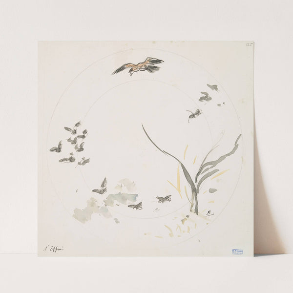 L’effroi. (1875) by Félix Bracquemond