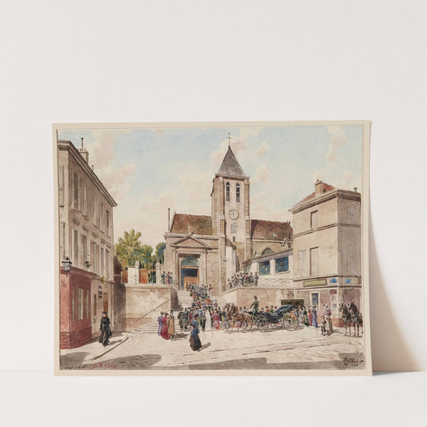 L’église de Saint-Germain de Charonne, 4 place Saint-Blaise et 119, rue de Bagnolet La sortie d’un mariage (1915-1945) by Fédor Hoffbauer