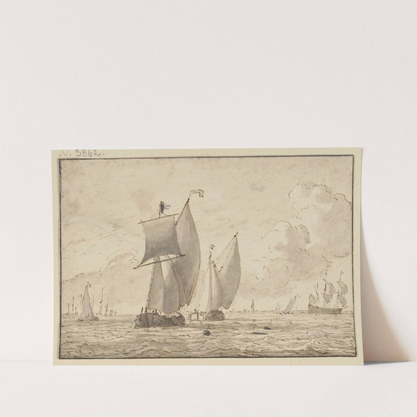 Leicht bewegte See mit vielen Schiffen by Ludolf Backhuysen