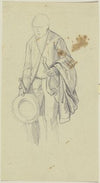 Studienblatt; Kniende weibliche Gewandfigur 3