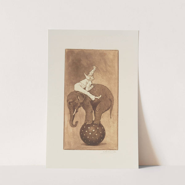 L’éléphant et le clown (1889) by Henri-Charles Guérard