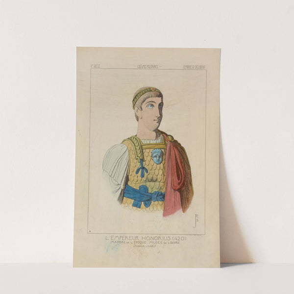 L'Empereur Honorius (420) marbre de l'epoque. Musée du Louvre. Dessin inédit by Raphaël Jacquemin