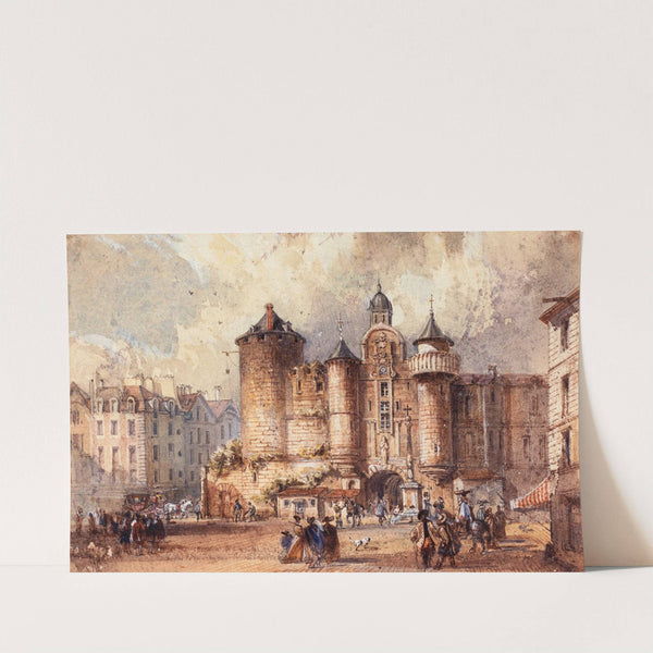 L'entrée de l'ancienne forteresse du Grand Châtelet, un jour de Carnaval by Auguste-Sébastien Bénard