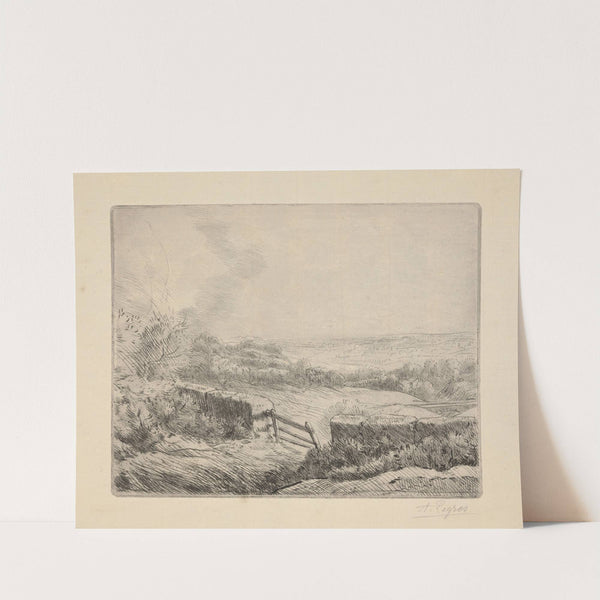 L’entrée du champ(The meadow gate) by Alphonse Legros