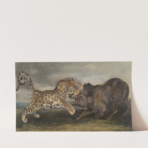 Léopard aux prises avec un sanglier (Léopard Struggling with a Wild Boar) (ca. 1832) by Antoine-Louis Barye