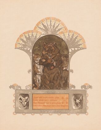 Leopard, bear and wolf (Firapeel, Bruun and Isegrim) (1910)