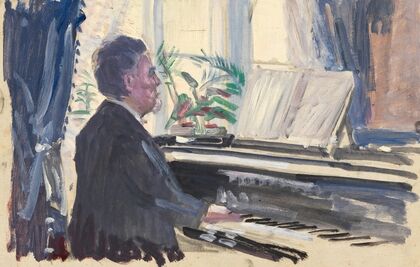 Leopold Czihaczek am Klavier (Skizze) (1907)
