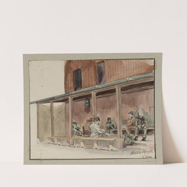 Les Asiles de nuit L’asile du quai de Valmy, n°107, le hangar où l’on attend l’ouverture de l’asile (1895) by F. Séguin