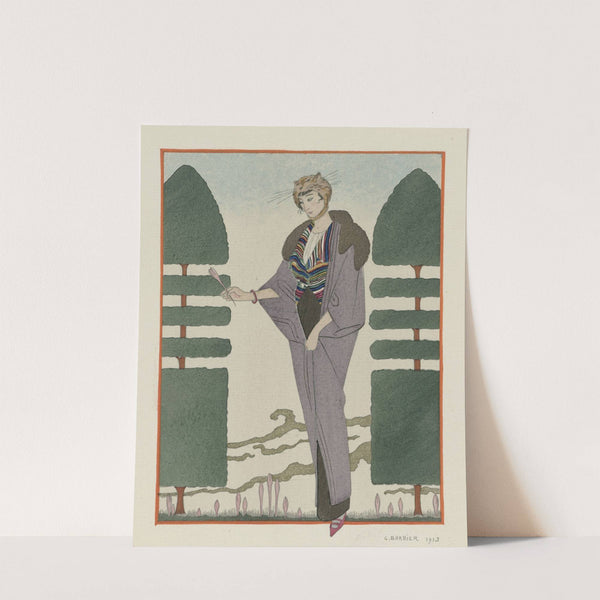 Les Colchiques ; Manteau de voyage de Paquin. (1914) by George Barbier
