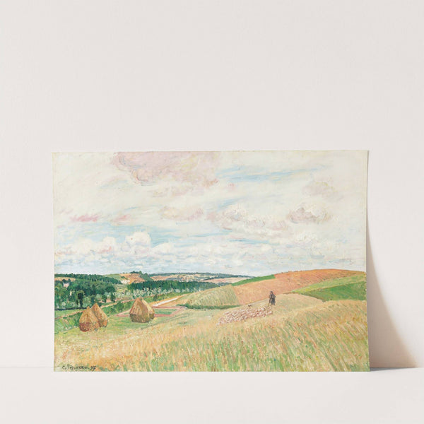 Les Coteaux De Thierceville, Meules, Berger Et Troupeau (1897) by Camille Pissarro