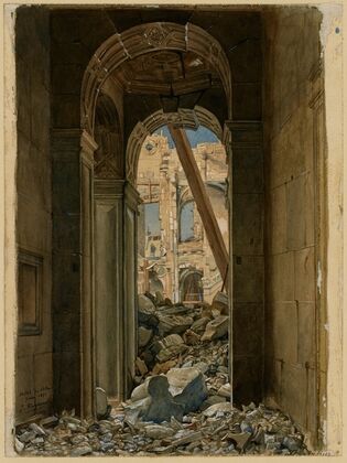 Les décombres de l’Hôtel de Ville en juin 1871
