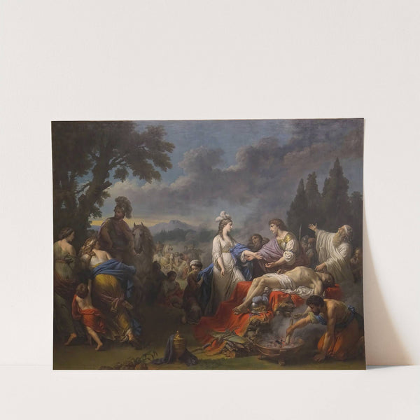 Les deux veuves d’un chef indien se disputant les honneurs du bûcher (1783) by Louis-Jean-François Lagrenée