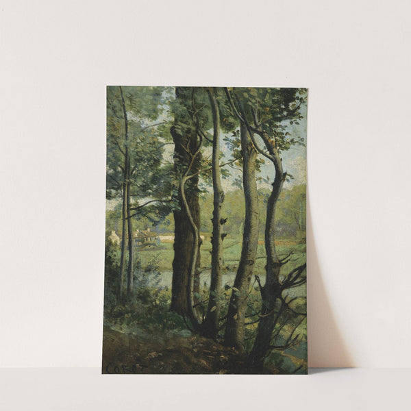 Les Evaux, près Château-Thierry, chemin bordé d'arbres by Jean-Baptiste-Camille Corot