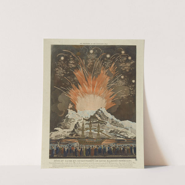 Les folies XXV Frimaire An XIII (16 Décembre 1804) Fête du Sacre et Couronnement de leurs Majestés Impériales. Vue de la Décora_ (1804) by Louis Lecoeur ou Le Coeur