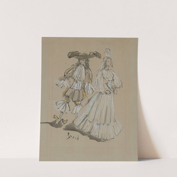 Les Fourberies de Scapin – maquette de costume – costume masculin et costume féminin (1949) by Christian Bérard